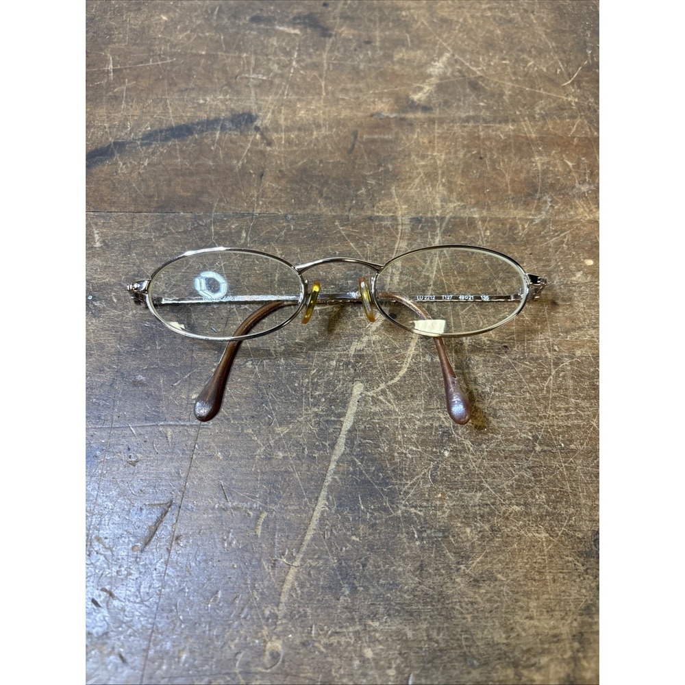 Vtg Anne Klein Eye Glasses Frames Scroll Ear Pieces Luxottica Made In Italy